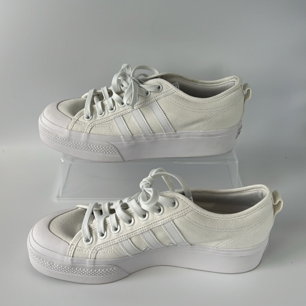 Adidas Nizza Platform Women’s Off White Canvas Sneakers Classic Design - 11 - Picture 3 of 10